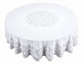 картинка Скатерть в рулоне без основы ажурная мод CS-316 БЕЛАЯ 1,8*18м КРУГЛАЯ (10 шт. в рулоне 180*180 см) — Великий Путь