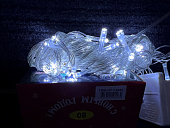 картинка Светодиодная гирлянда "Нить" 110 ламп, холодный белый, прозрачный, 15м/60шт — Великий Путь